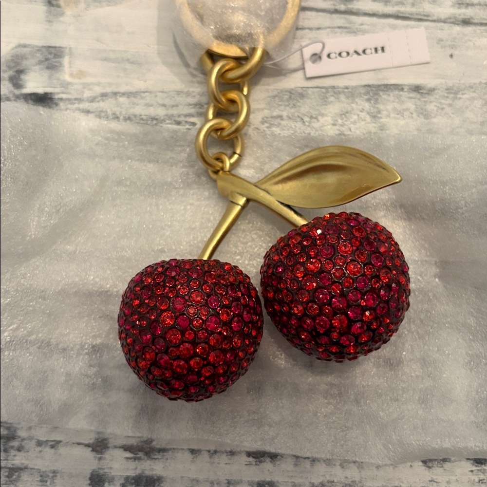 COACH Crystal Cherry Bag Charm NWT NEW